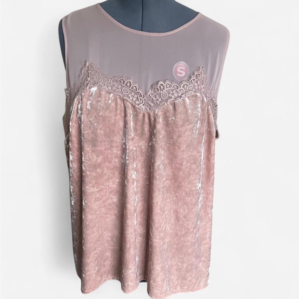 Lane Bryant Baby Pink Velvet Top